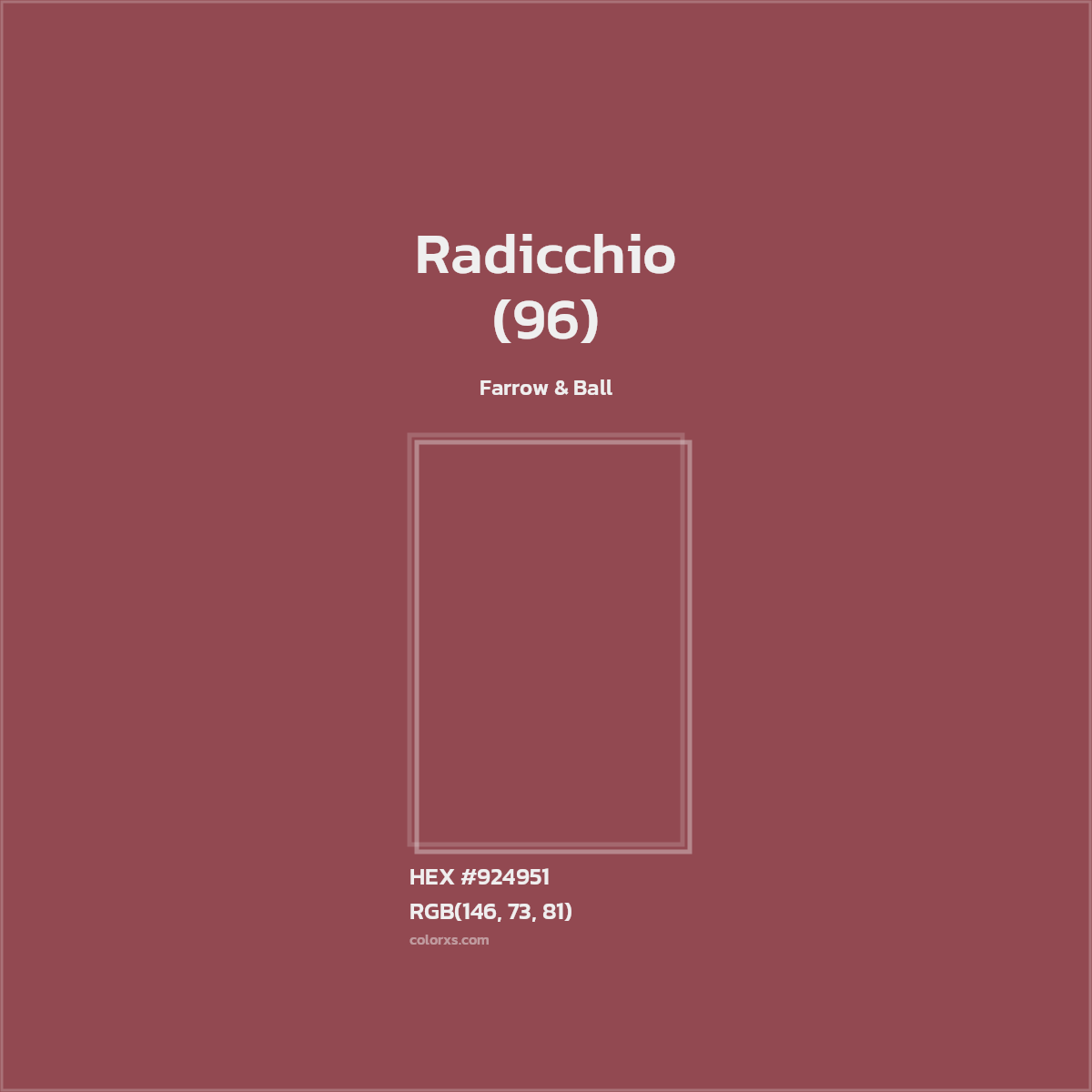 HEX #924951 Radicchio (96) Paint Farrow & Ball - Color Code