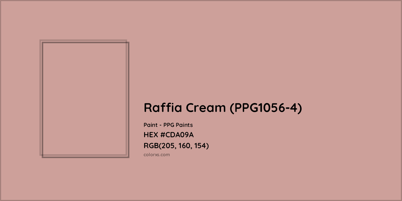 HEX #CDA09A Raffia Cream (PPG1056-4) Paint PPG Paints - Color Code