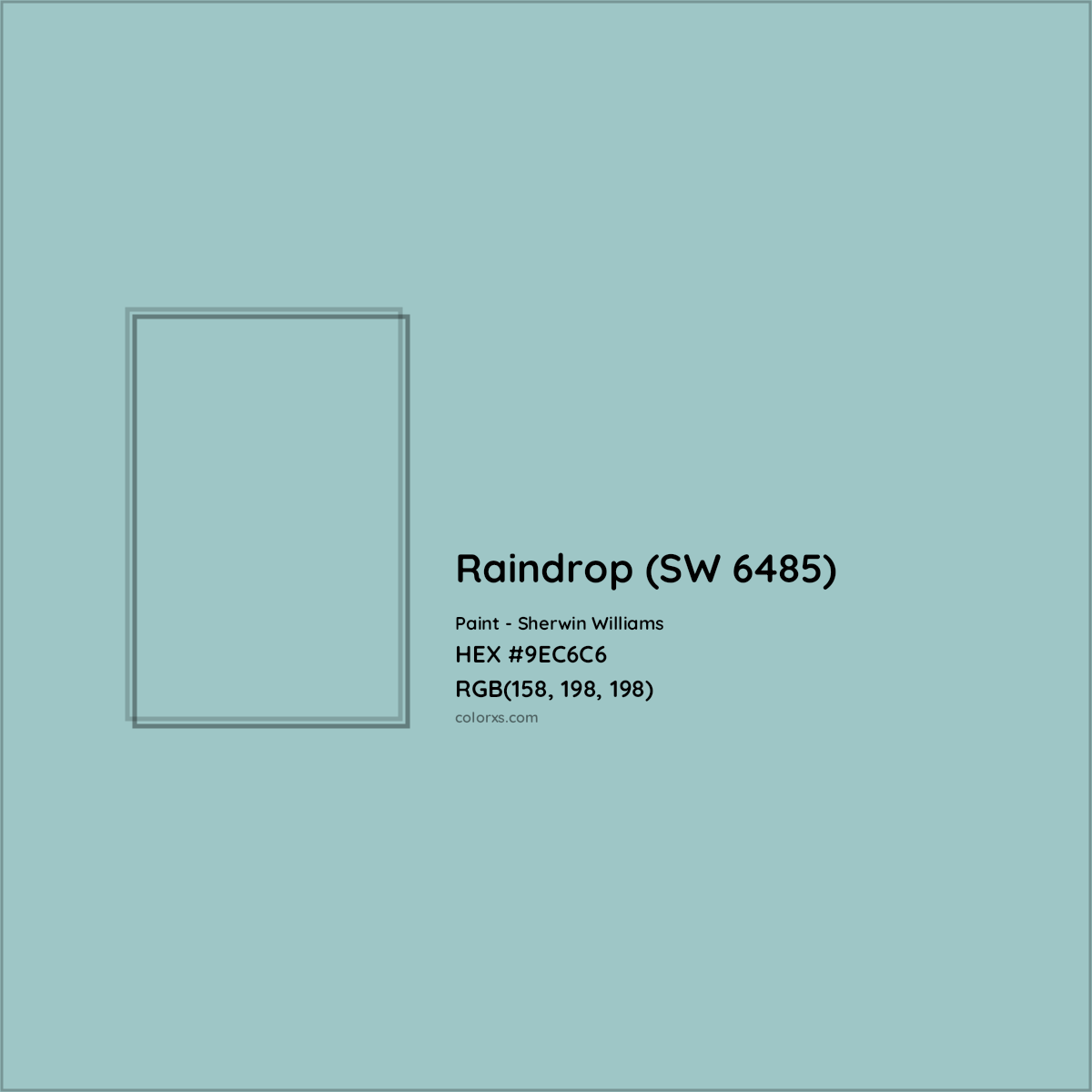HEX #9EC6C6 Raindrop (SW 6485) Paint Sherwin Williams - Color Code