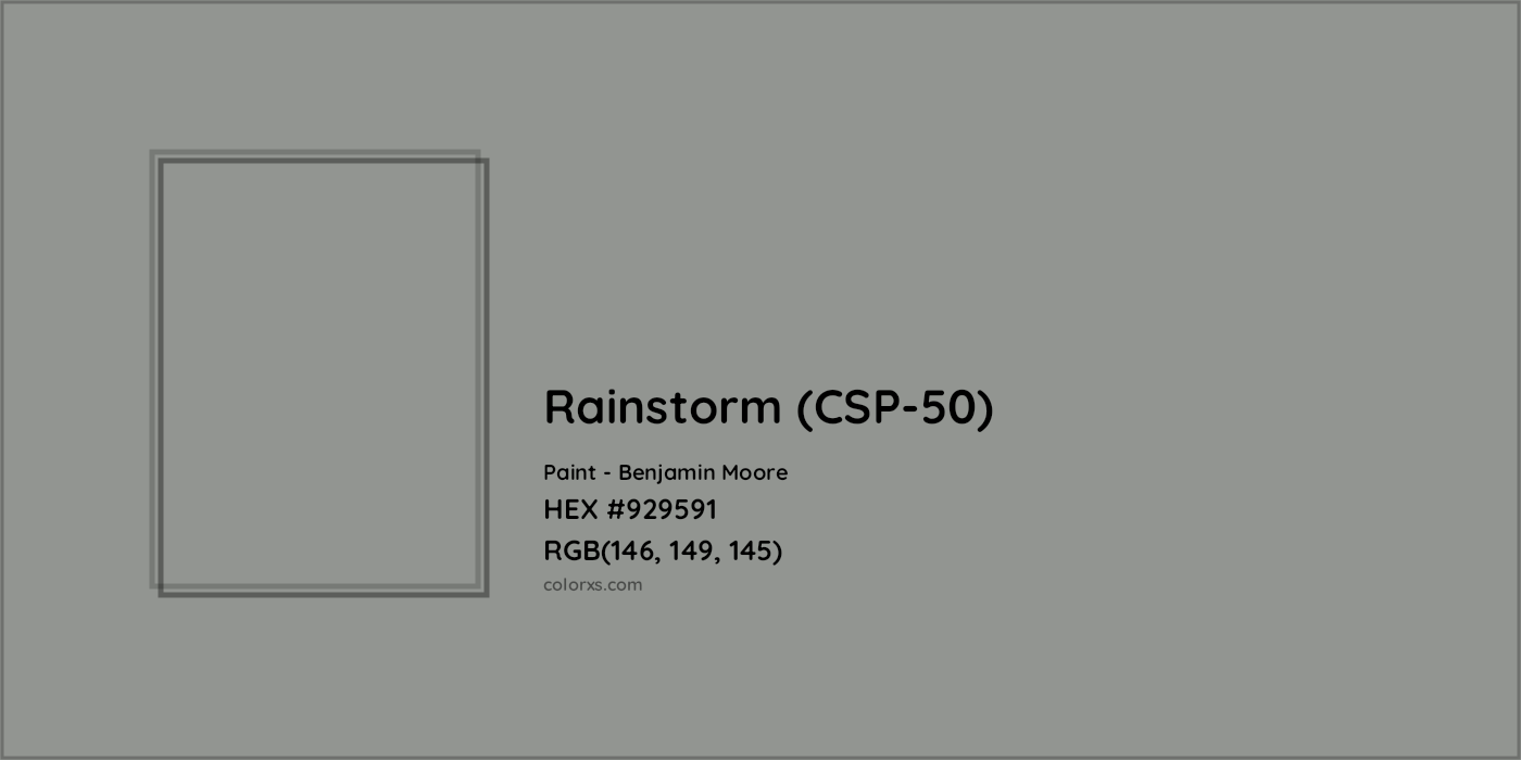 HEX #929591 Rainstorm (CSP-50) Paint Benjamin Moore - Color Code