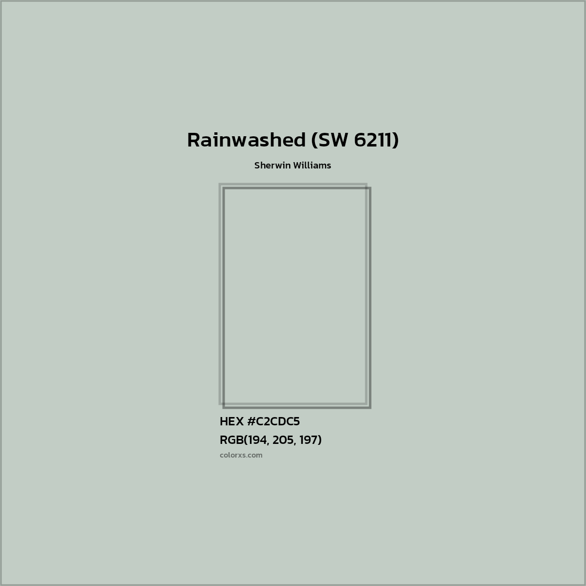 HEX #C2CDC5 Rainwashed (SW 6211) Paint Sherwin Williams - Color Code