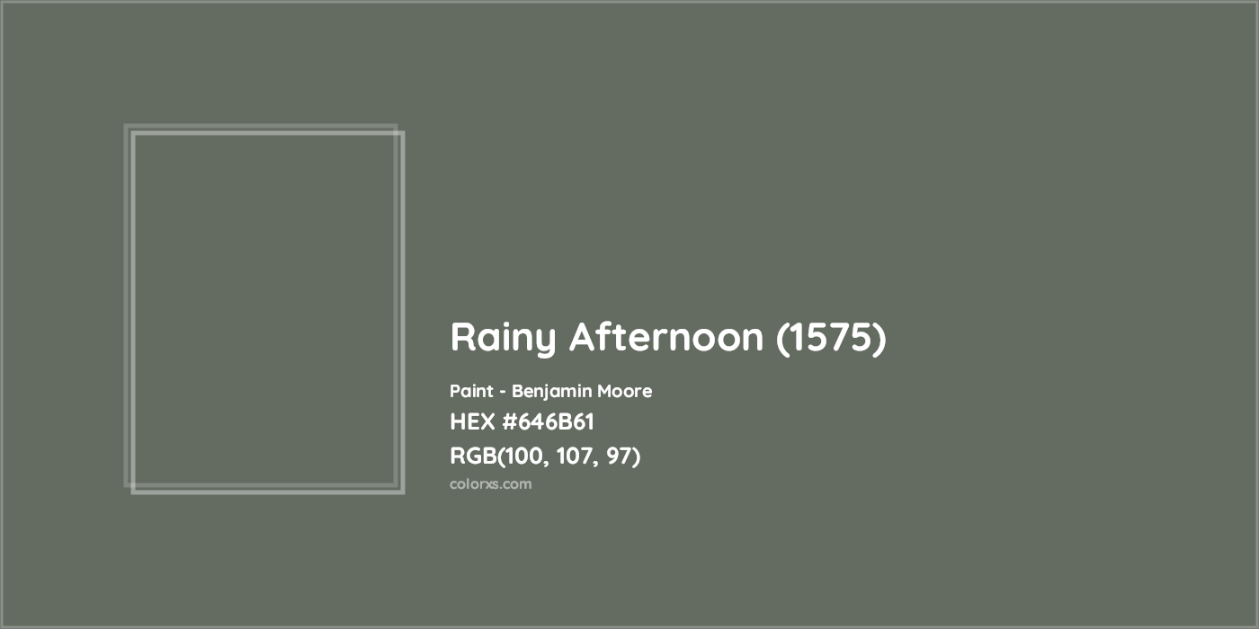 HEX #646B61 Rainy Afternoon (1575) Paint Benjamin Moore - Color Code