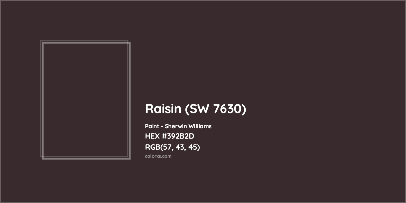 HEX #392B2D Raisin (SW 7630) Paint Sherwin Williams - Color Code