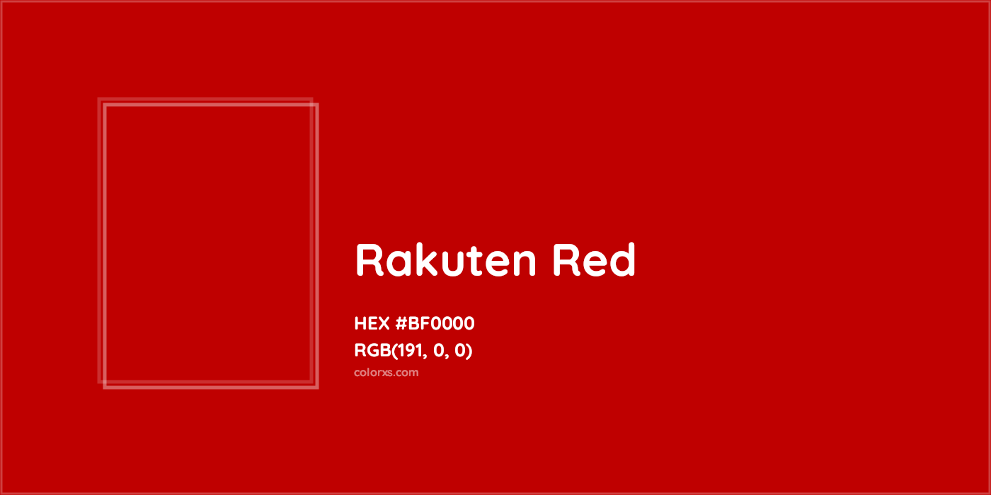 HEX #BF0000 Rakuten Red Other Brand - Color Code