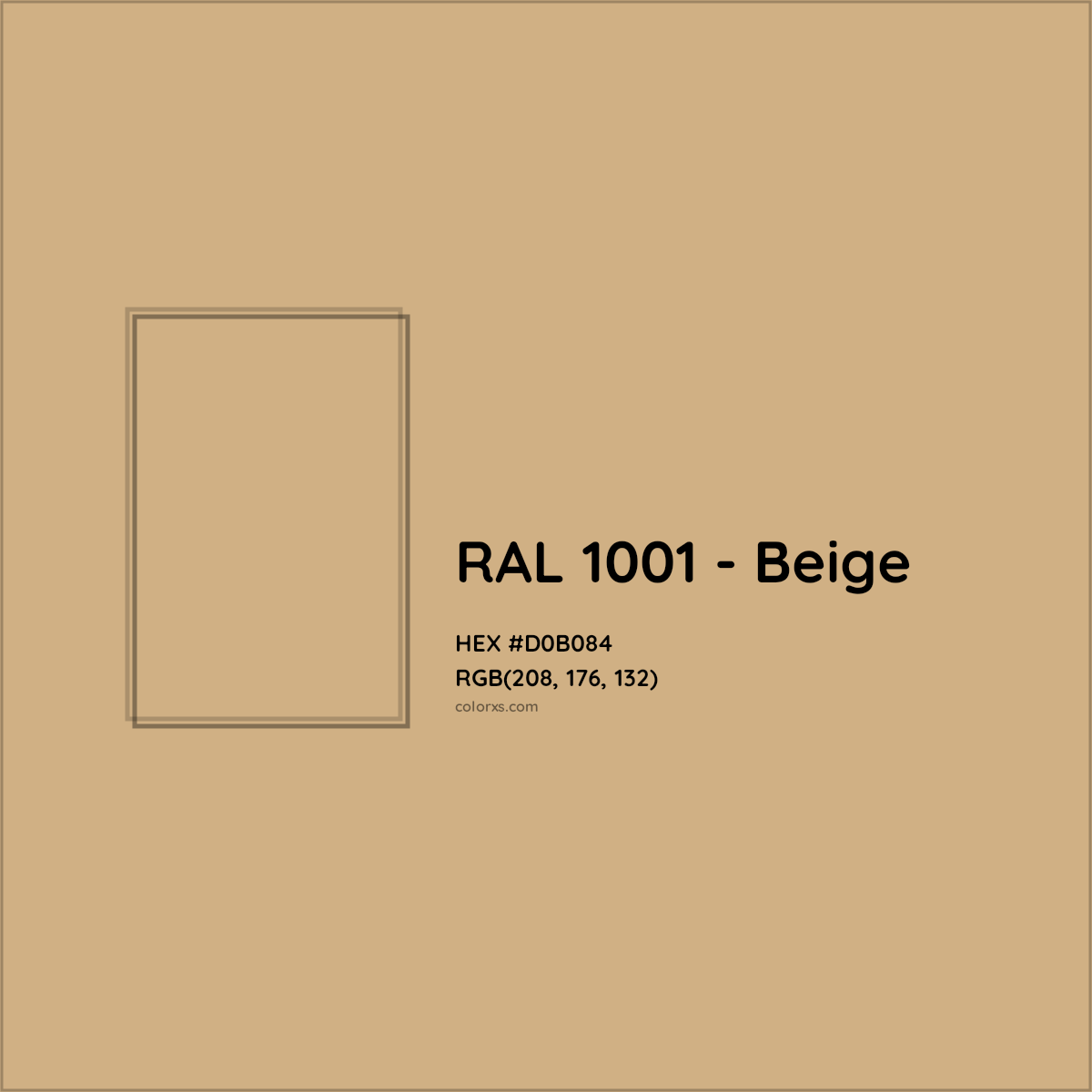 HEX #D0B084 RAL 1001 - Beige CMS RAL Classic - Color Code