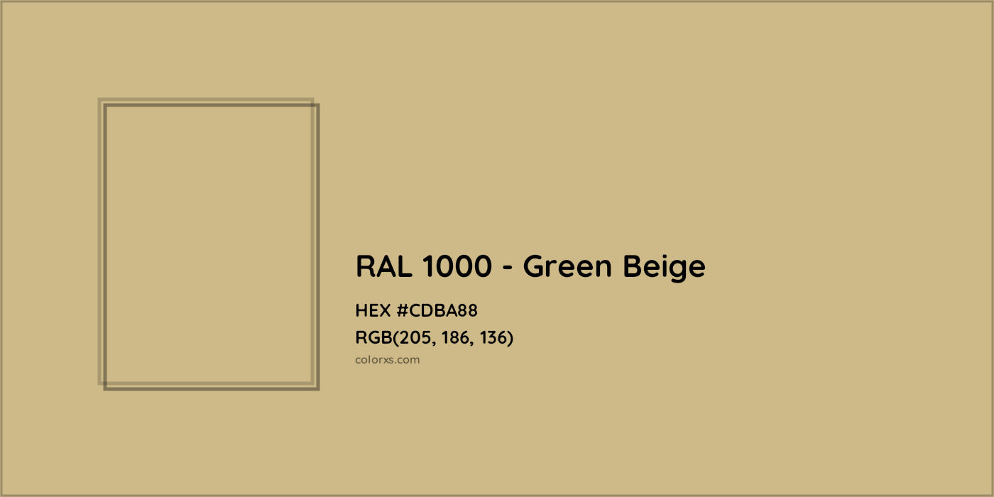 HEX #CDBA88 RAL 1000 - Green Beige CMS RAL Classic - Color Code