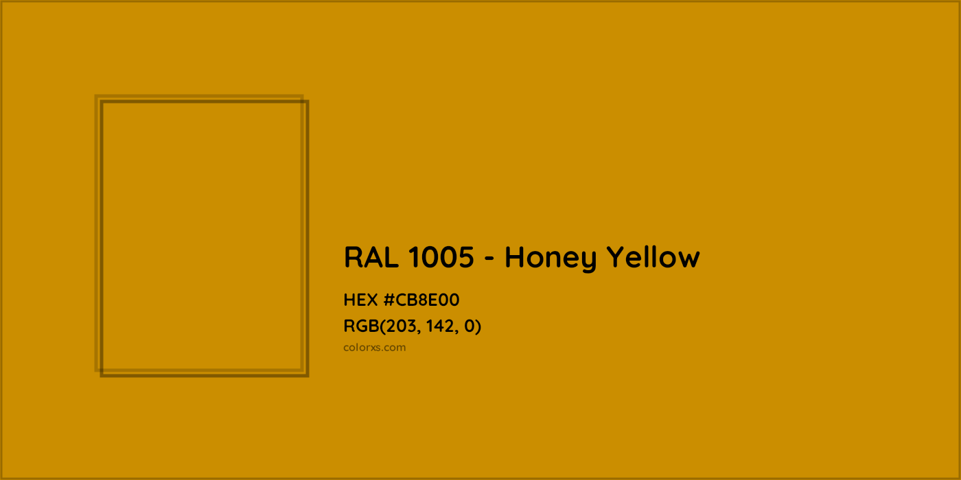 HEX #CB8E00 RAL 1005 - Honey Yellow CMS RAL Classic - Color Code