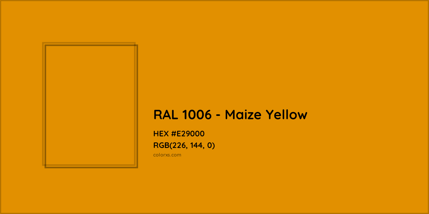 HEX #E29000 RAL 1006 - Maize Yellow CMS RAL Classic - Color Code