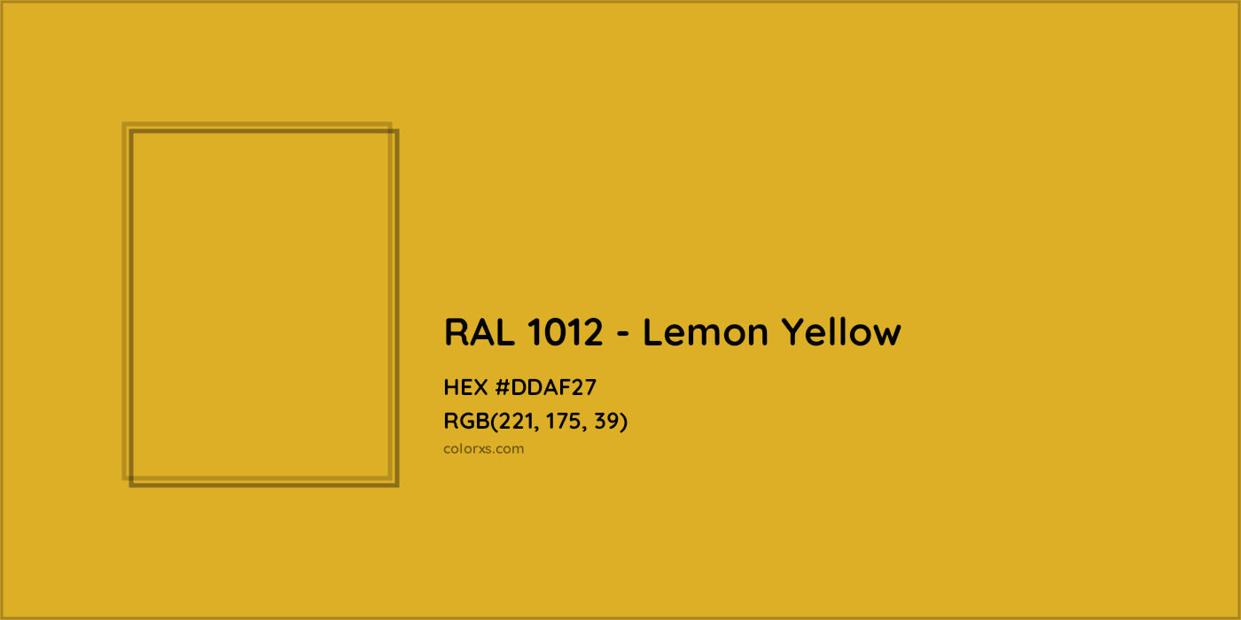 HEX #DDAF27 RAL 1012 - Lemon Yellow CMS RAL Classic - Color Code