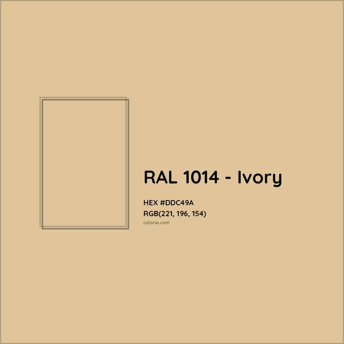 HEX #DDC49A RAL 1014 - Ivory CMS RAL Classic - Color Code