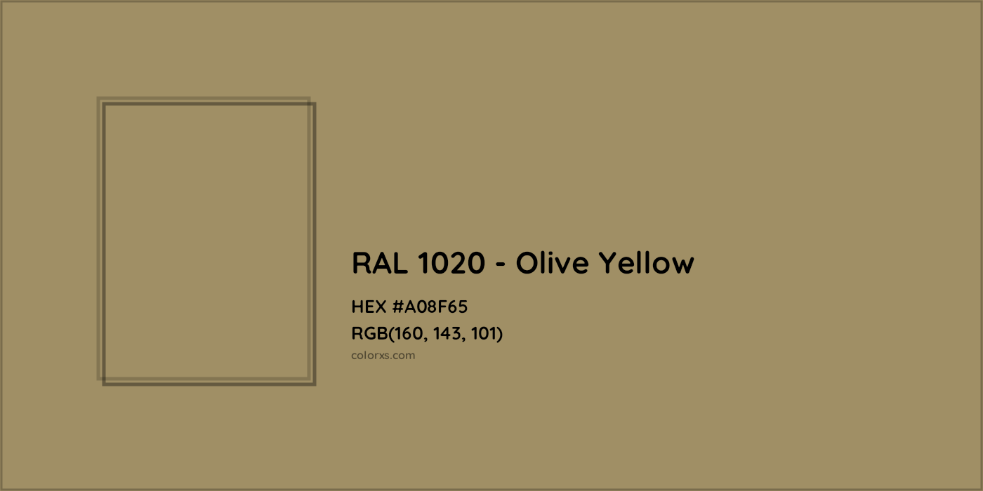 HEX #A08F65 RAL 1020 - Olive Yellow CMS RAL Classic - Color Code