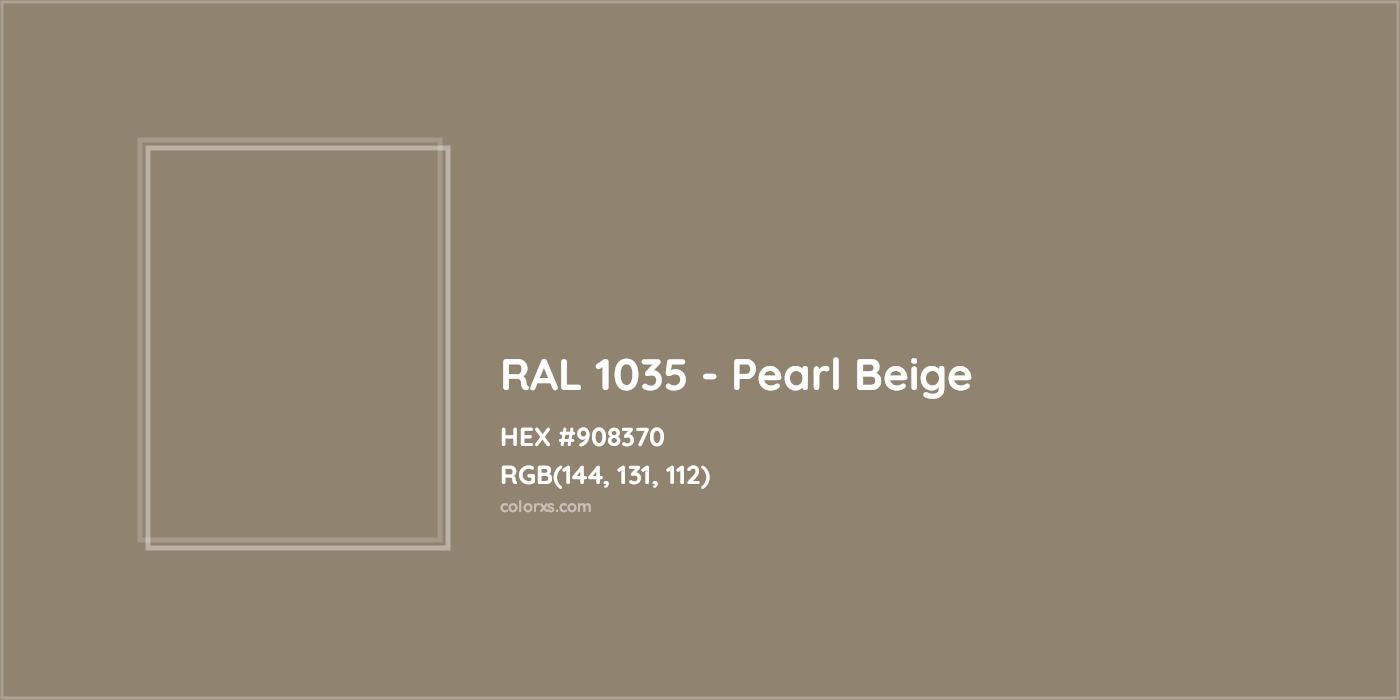 HEX #908370 RAL 1035 - Pearl Beige CMS RAL Classic - Color Code