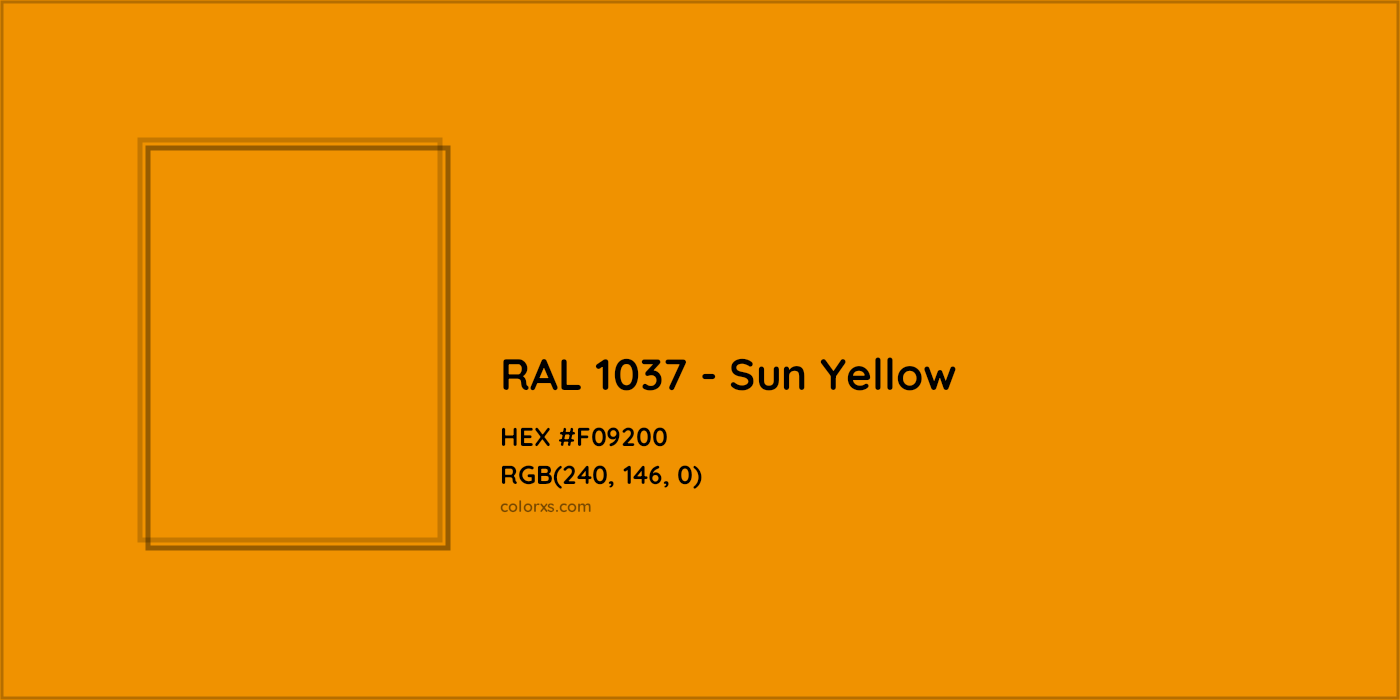 HEX #F09200 RAL 1037 - Sun Yellow CMS RAL Classic - Color Code