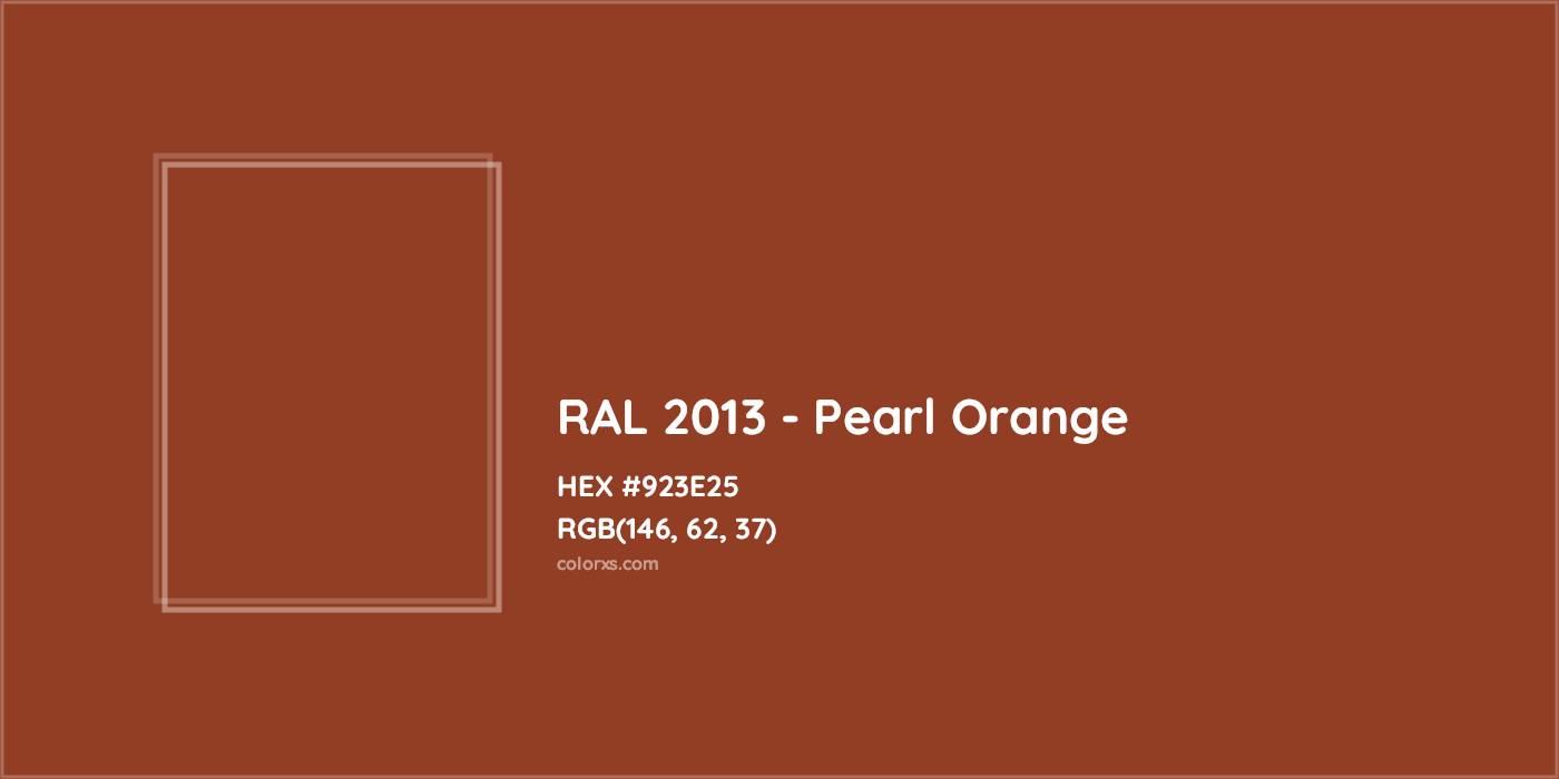 HEX #923E25 RAL 2013 - Pearl Orange CMS RAL Classic - Color Code