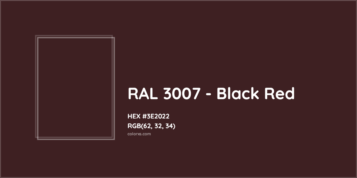 HEX #3E2022 RAL 3007 - Black Red CMS RAL Classic - Color Code