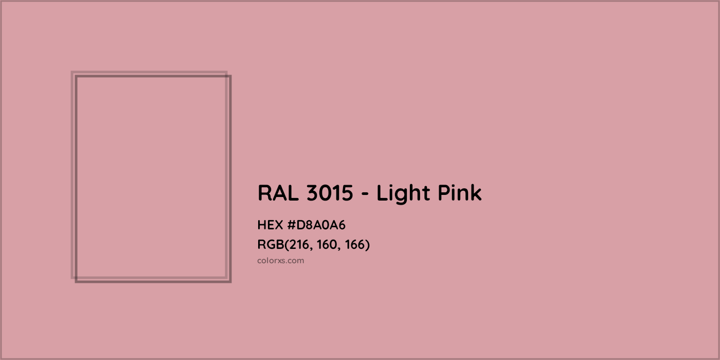 HEX #D8A0A6 RAL 3015 - Light Pink CMS RAL Classic - Color Code