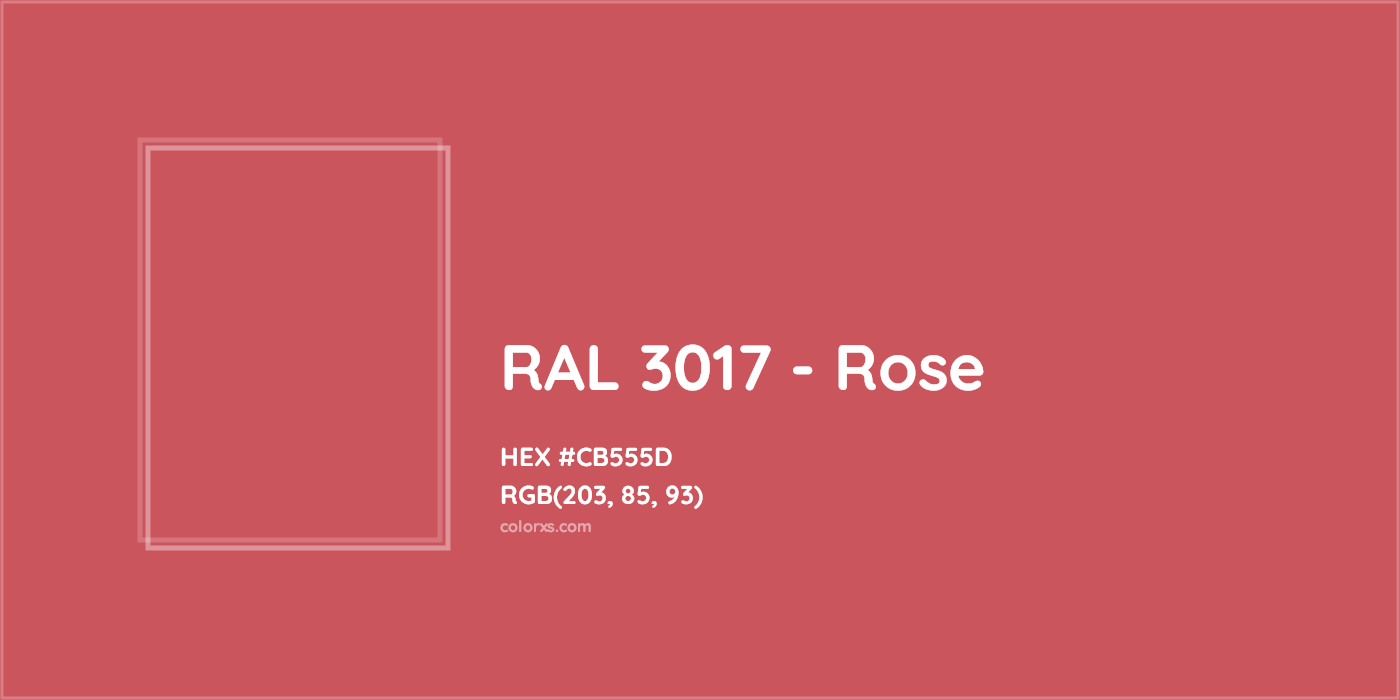 HEX #CB555D RAL 3017 - Rose CMS RAL Classic - Color Code