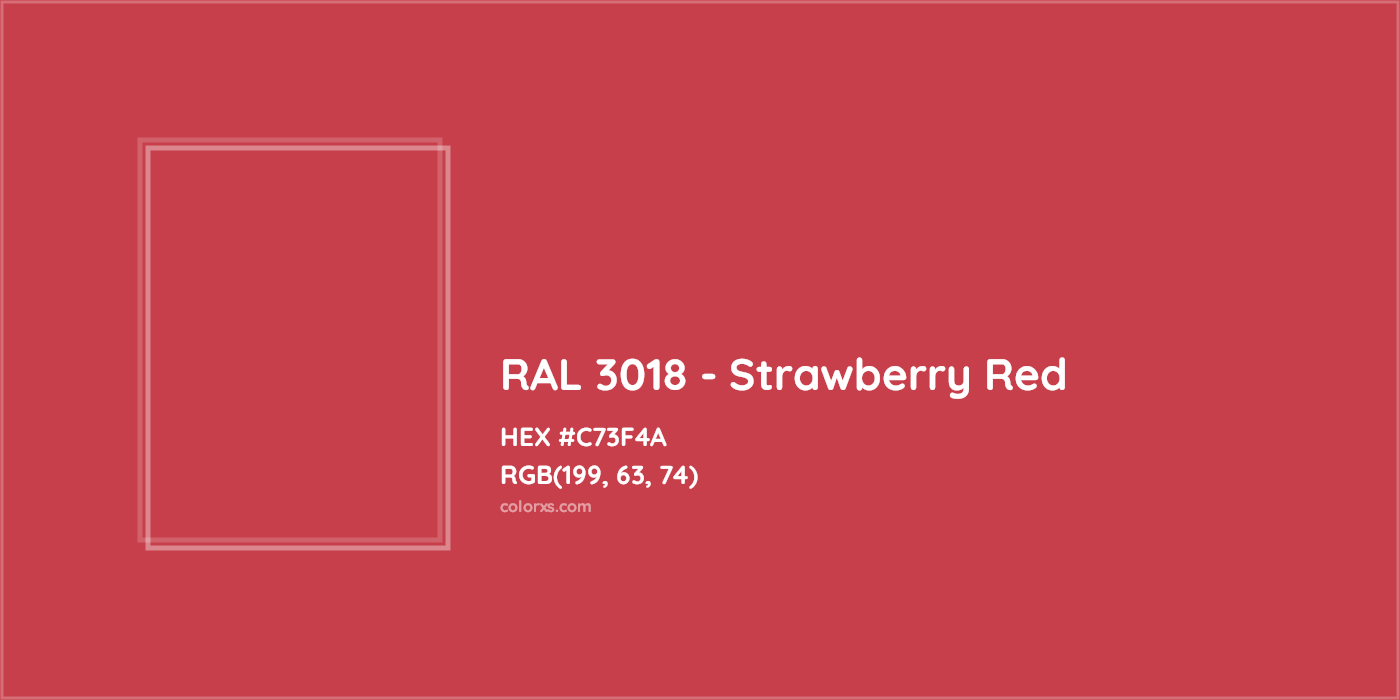 HEX #C73F4A RAL 3018 - Strawberry Red CMS RAL Classic - Color Code