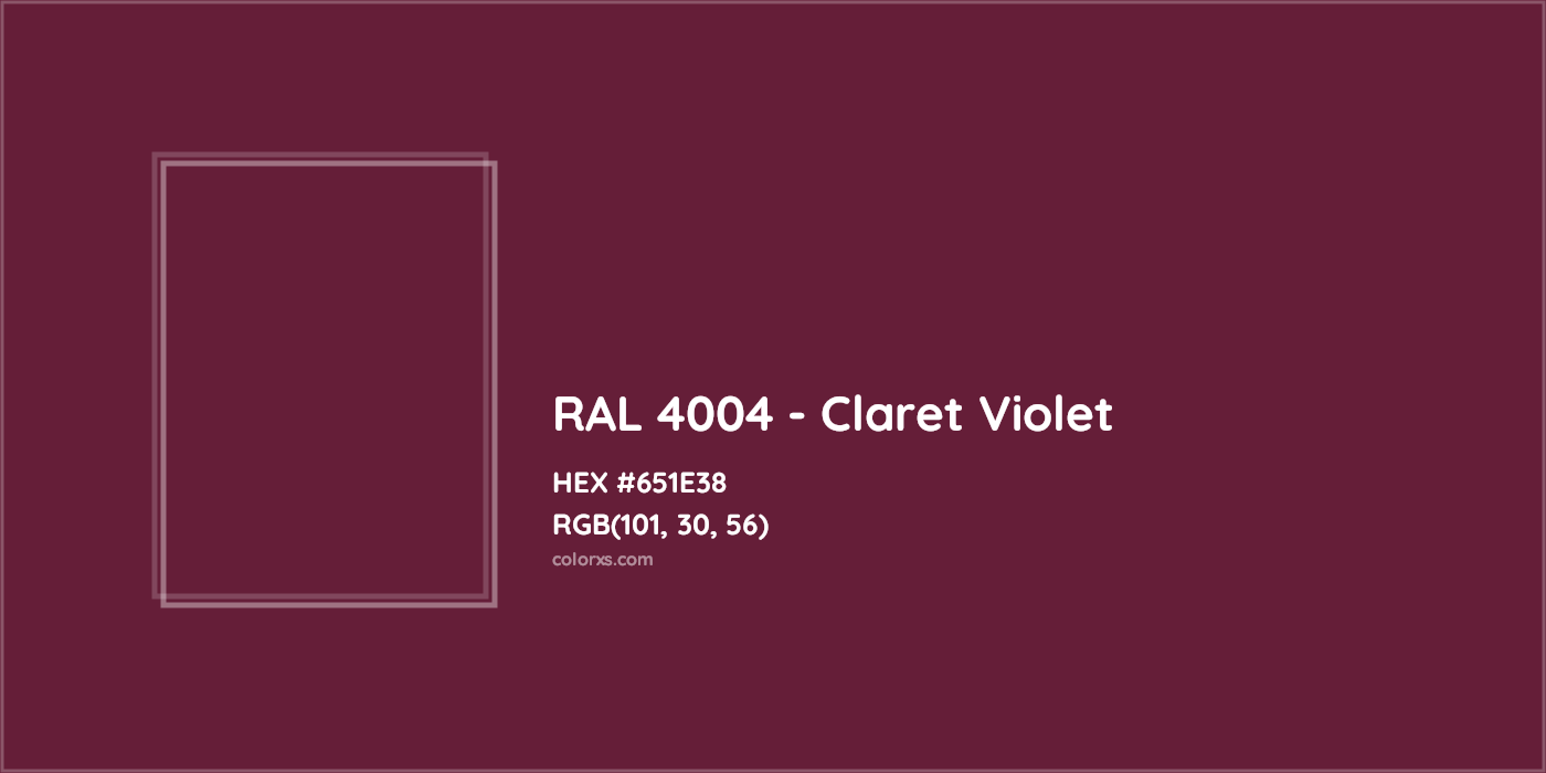 HEX #651E38 RAL 4004 - Claret Violet CMS RAL Classic - Color Code