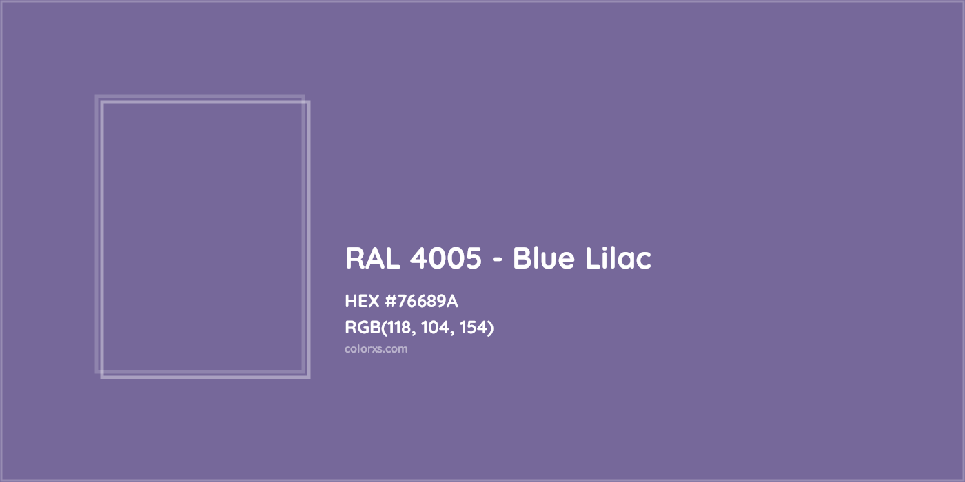 HEX #76689A RAL 4005 - Blue Lilac CMS RAL Classic - Color Code