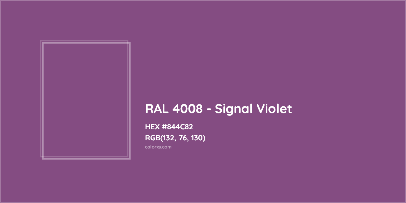 HEX #844C82 RAL 4008 - Signal Violet CMS RAL Classic - Color Code