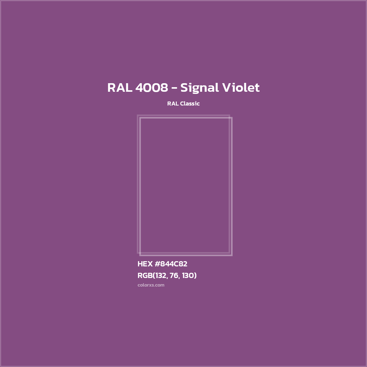 HEX #844C82 RAL 4008 - Signal Violet CMS RAL Classic - Color Code