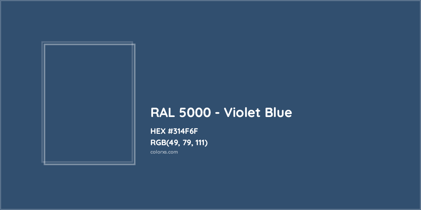 HEX #314F6F RAL 5000 - Violet Blue CMS RAL Classic - Color Code