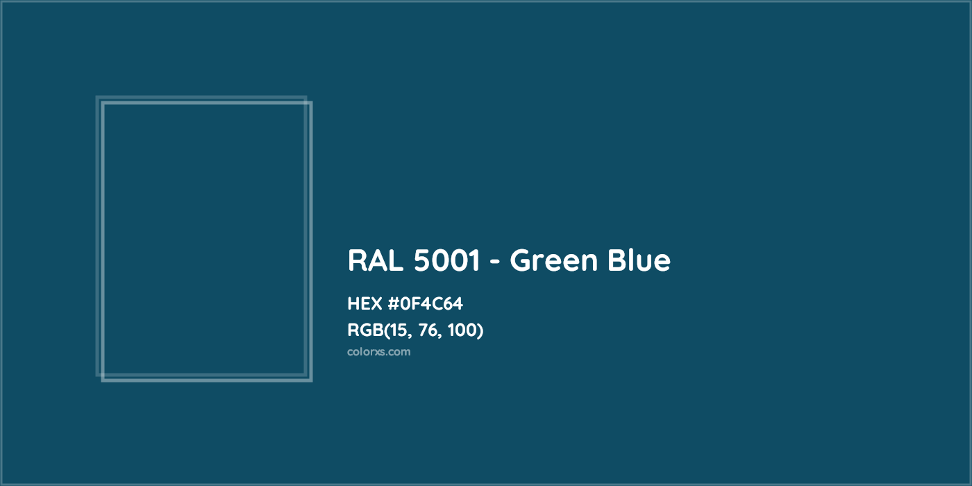 HEX #0F4C64 RAL 5001 - Green Blue CMS RAL Classic - Color Code