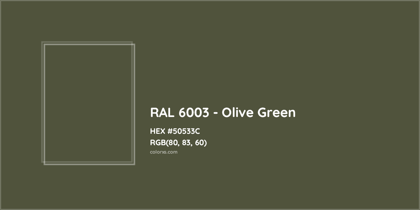 HEX #50533C RAL 6003 - Olive Green CMS RAL Classic - Color Code