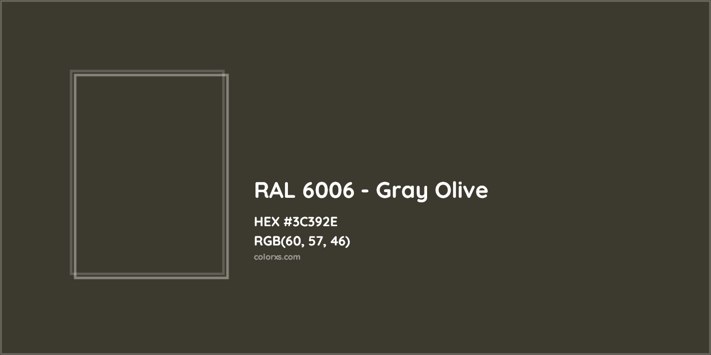 HEX #3C392E RAL 6006 - Gray Olive CMS RAL Classic - Color Code