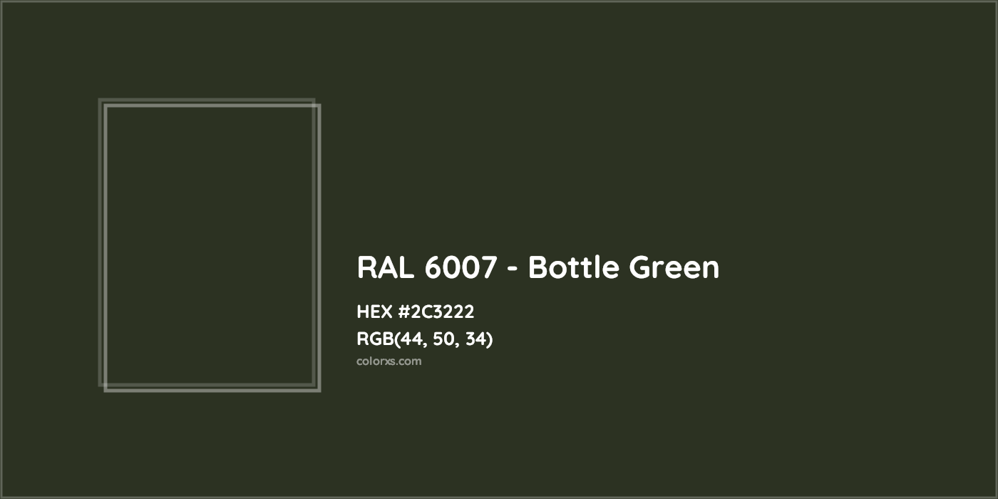 HEX #2C3222 RAL 6007 - Bottle Green CMS RAL Classic - Color Code