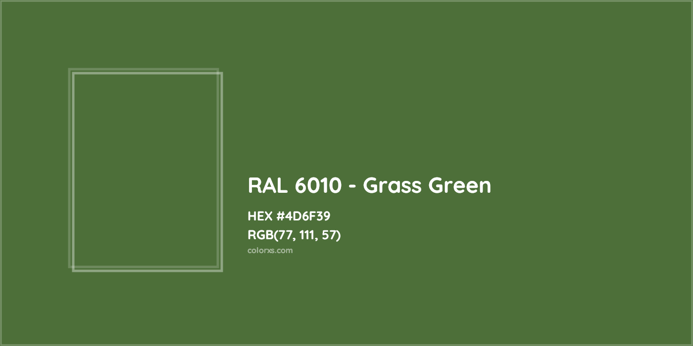 HEX #4D6F39 RAL 6010 - Grass Green CMS RAL Classic - Color Code