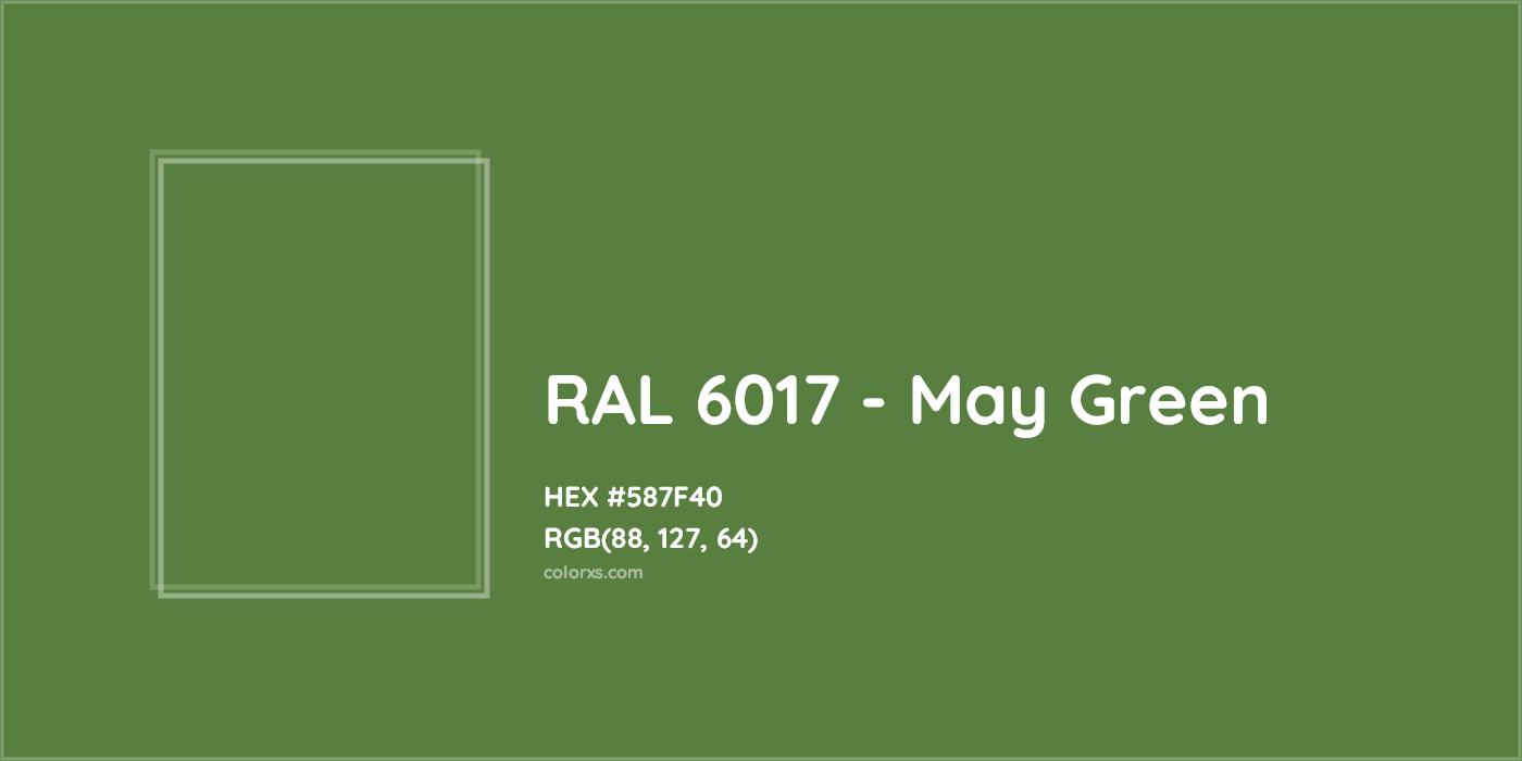 HEX #587F40 RAL 6017 - May Green CMS RAL Classic - Color Code