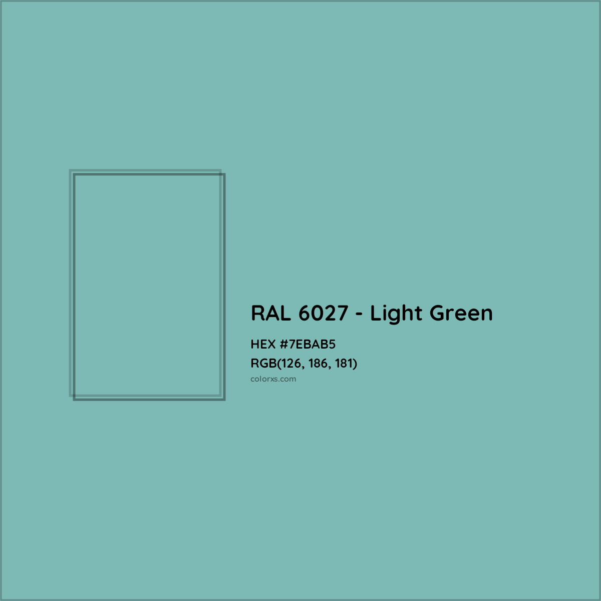 HEX #7EBAB5 RAL 6027 - Light Green CMS RAL Classic - Color Code