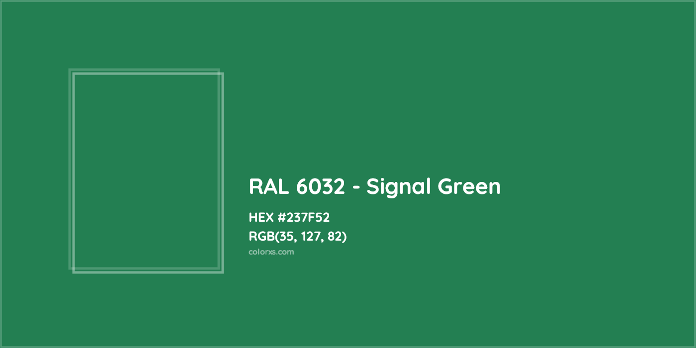HEX #237F52 RAL 6032 - Signal Green CMS RAL Classic - Color Code