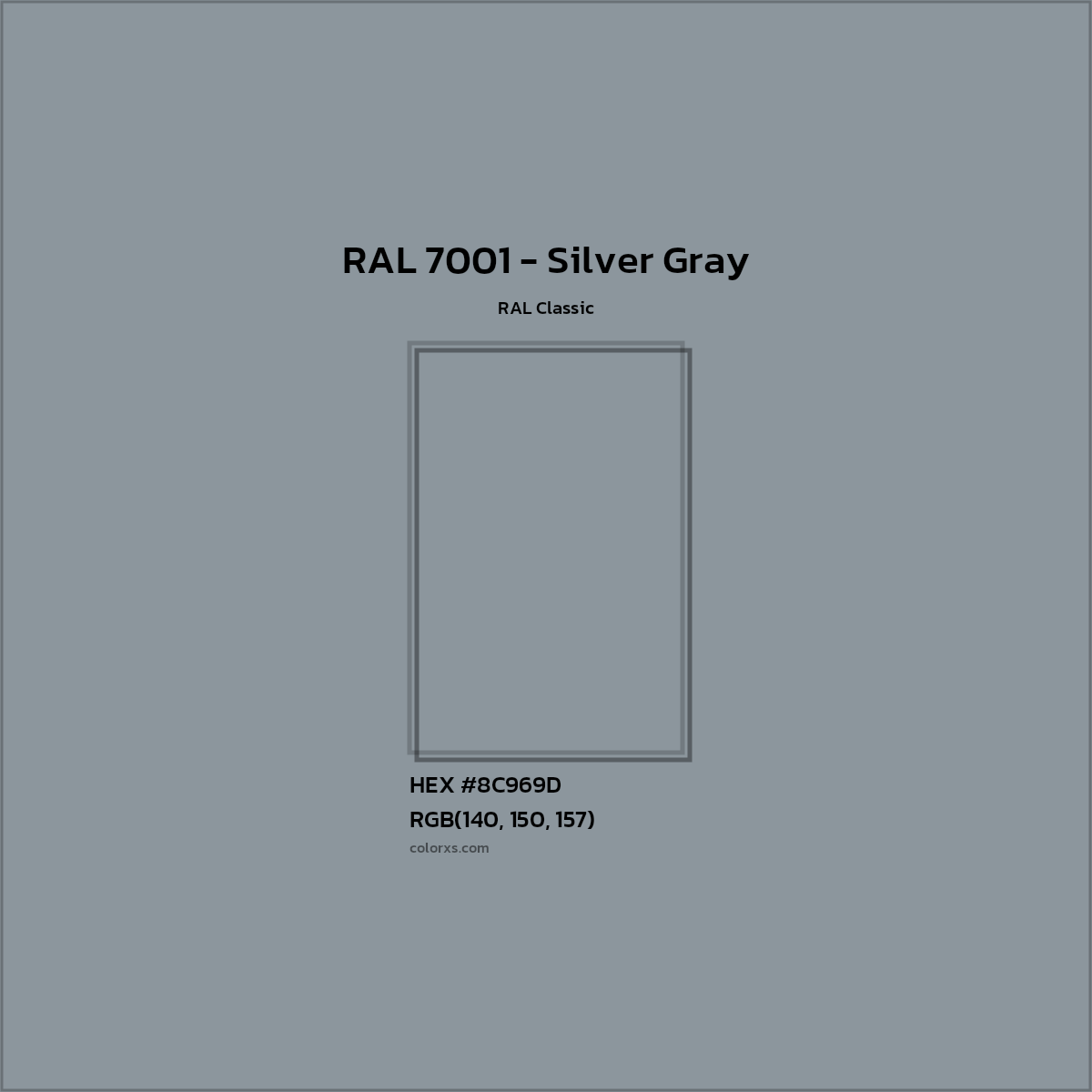 HEX #8C969D RAL 7001 - Silver Gray CMS RAL Classic - Color Code