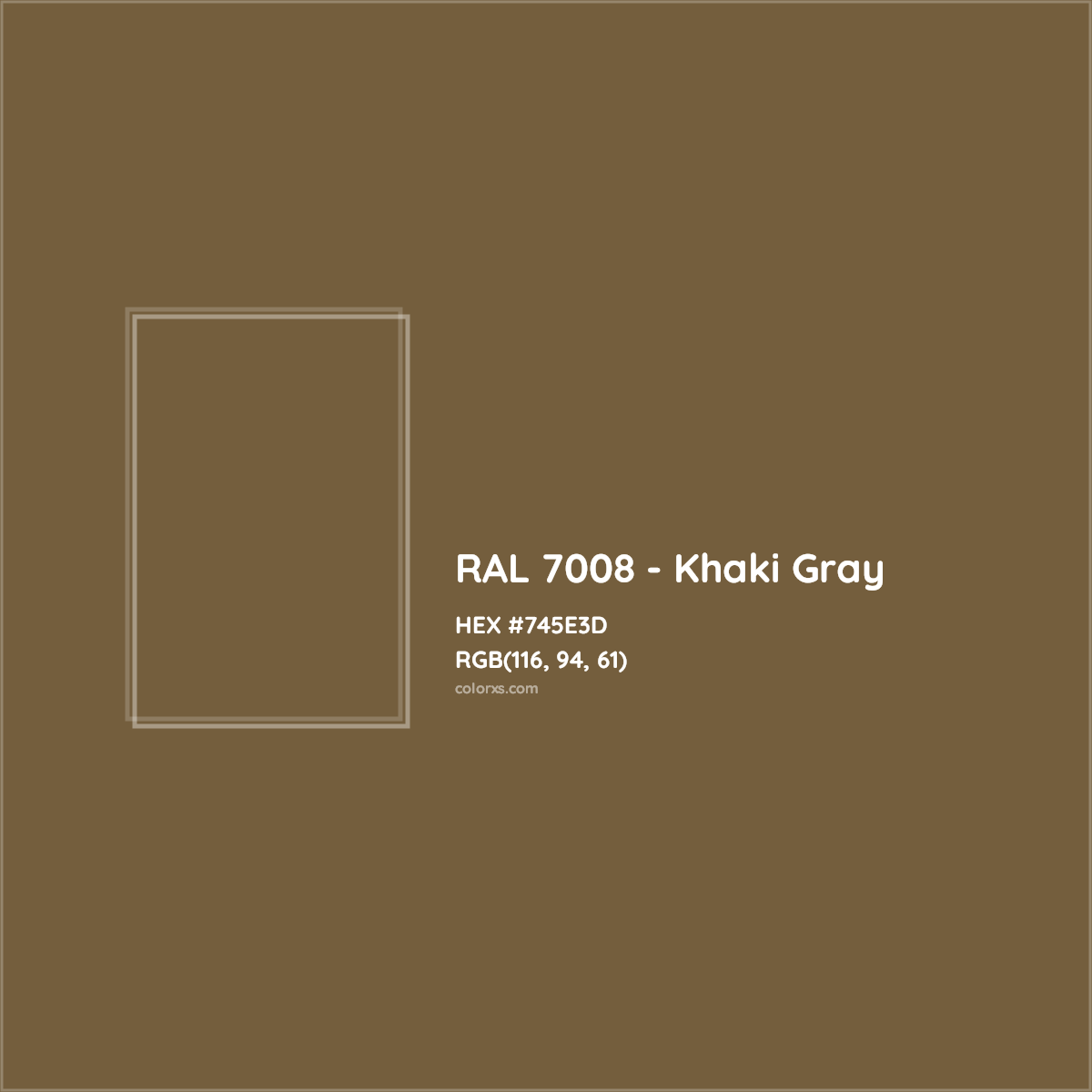 HEX #745E3D RAL 7008 - Khaki Gray CMS RAL Classic - Color Code