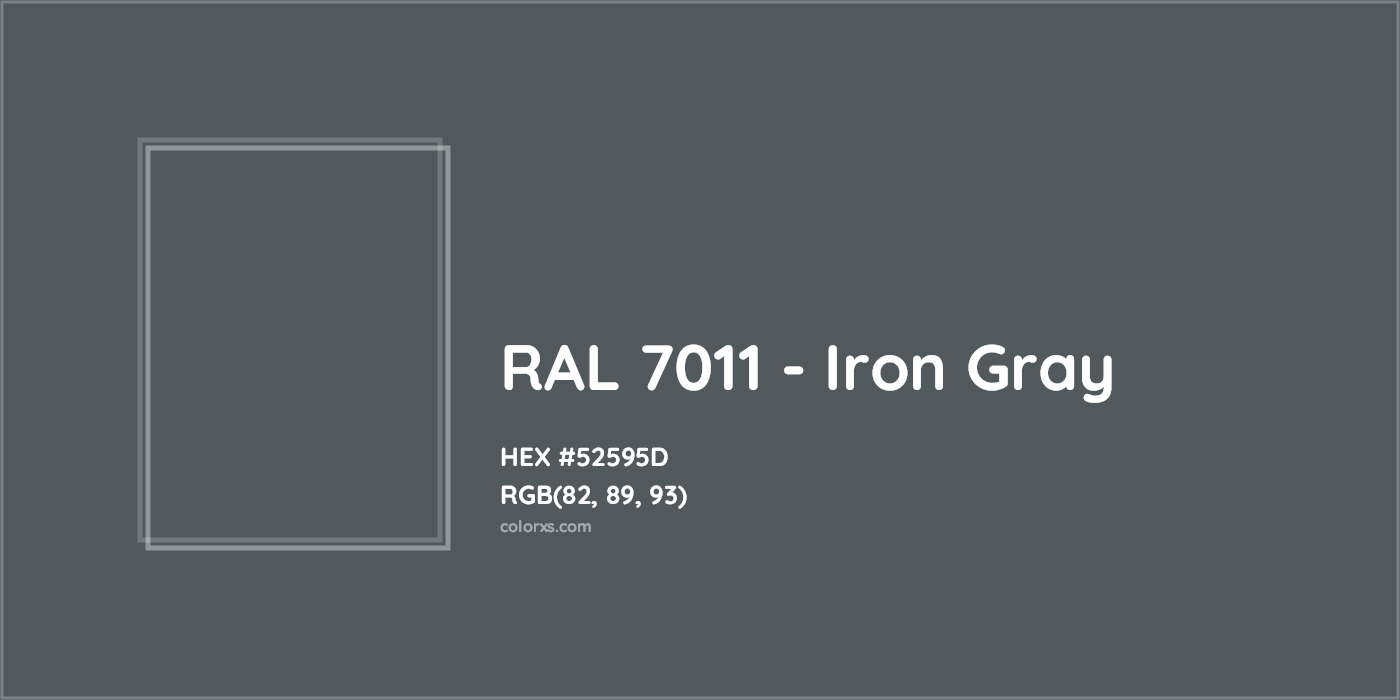 HEX #52595D RAL 7011 - Iron Gray CMS RAL Classic - Color Code