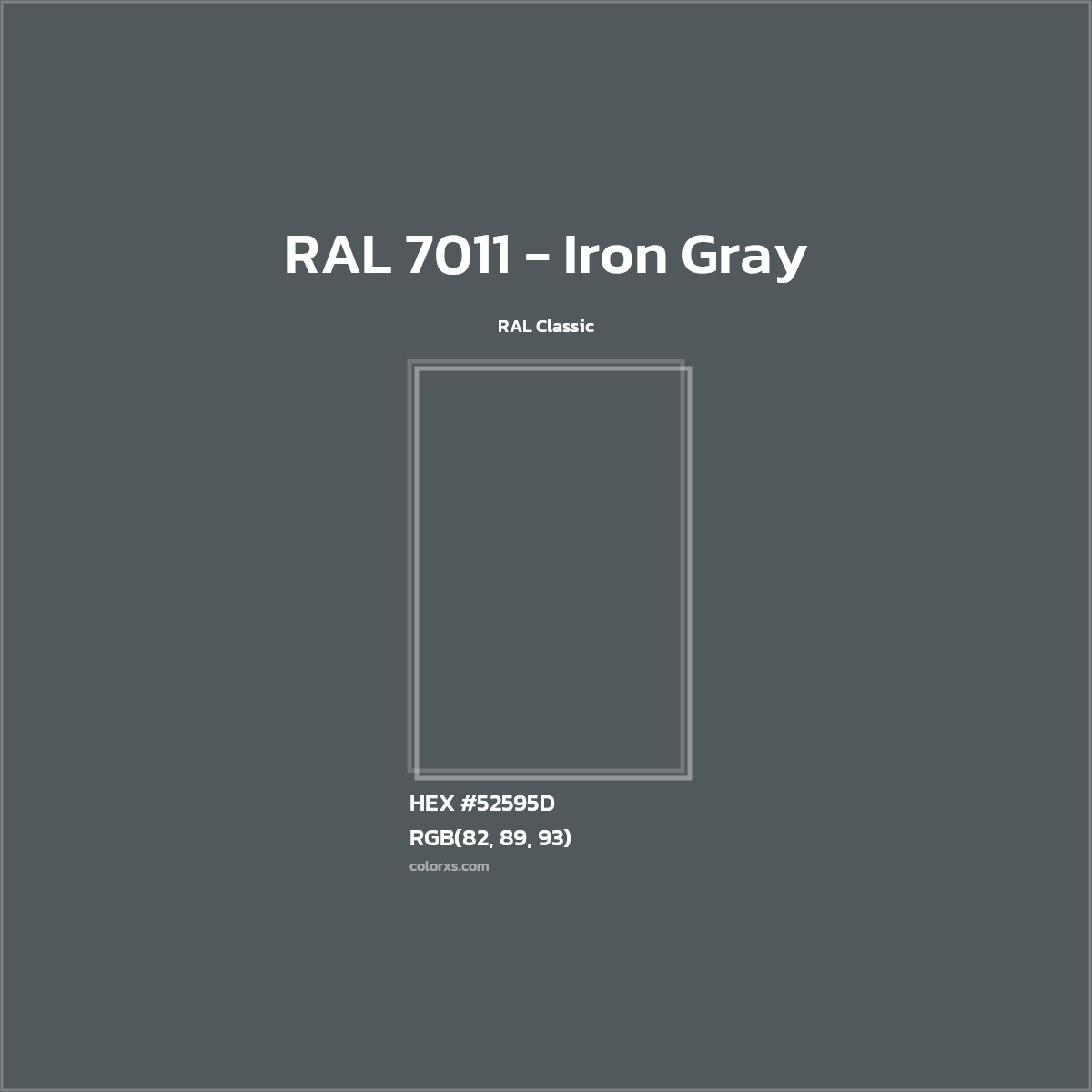 HEX #52595D RAL 7011 - Iron Gray CMS RAL Classic - Color Code