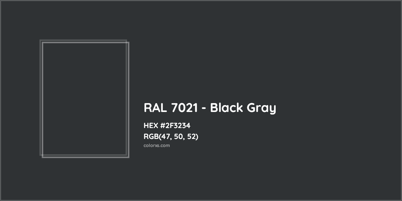 HEX #2F3234 RAL 7021 - Black Gray CMS RAL Classic - Color Code