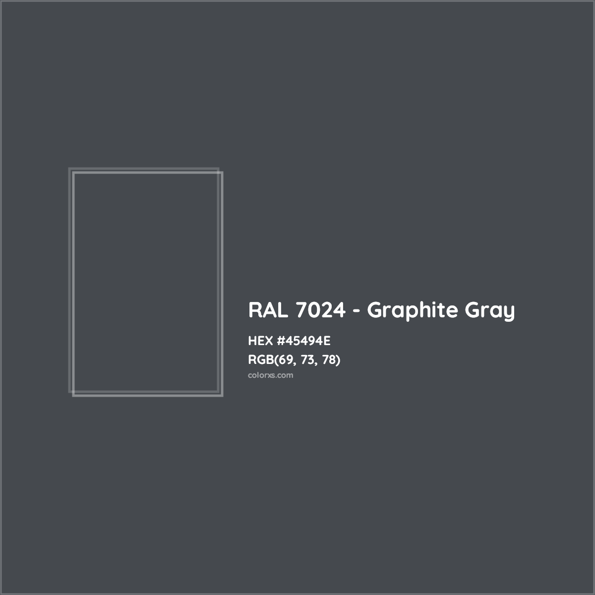 HEX #45494E RAL 7024 - Graphite Gray CMS RAL Classic - Color Code