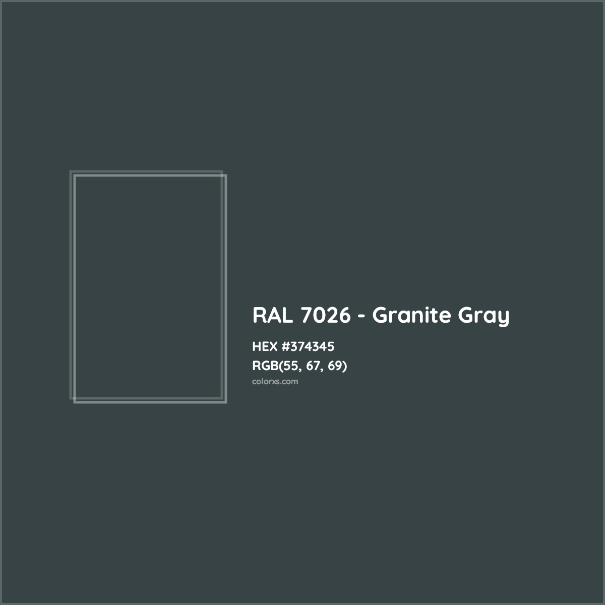 HEX #374345 RAL 7026 - Granite Gray CMS RAL Classic - Color Code