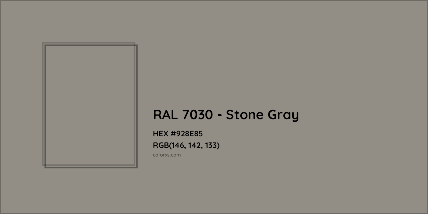 HEX #928E85 RAL 7030 - Stone Gray CMS RAL Classic - Color Code