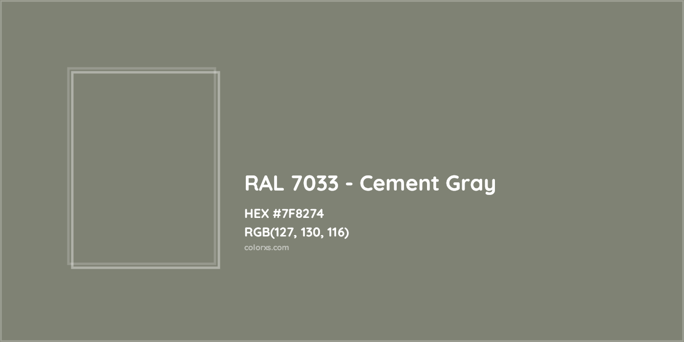 HEX #7F8274 RAL 7033 - Cement Gray CMS RAL Classic - Color Code