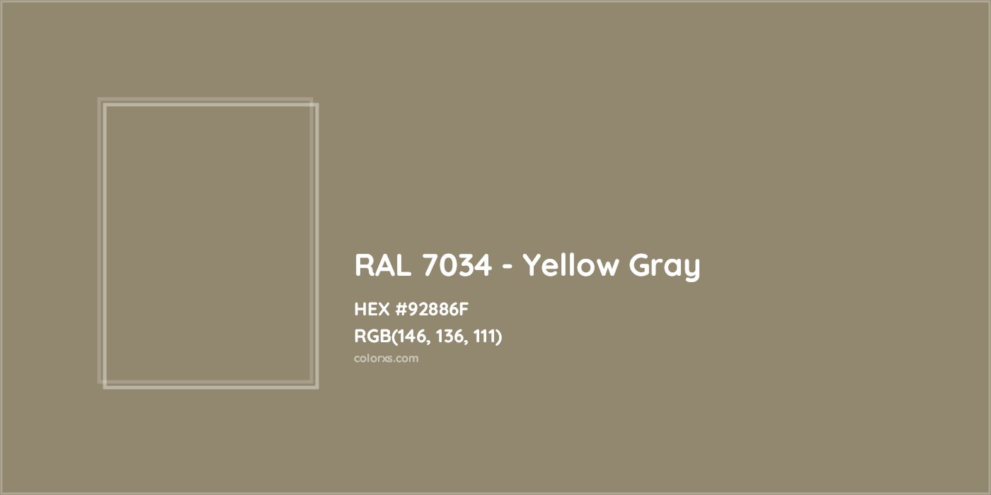 HEX #92886F RAL 7034 - Yellow Gray CMS RAL Classic - Color Code