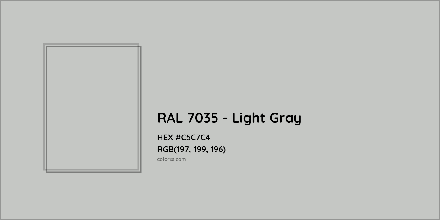 HEX #C5C7C4 RAL 7035 - Light Gray CMS RAL Classic - Color Code