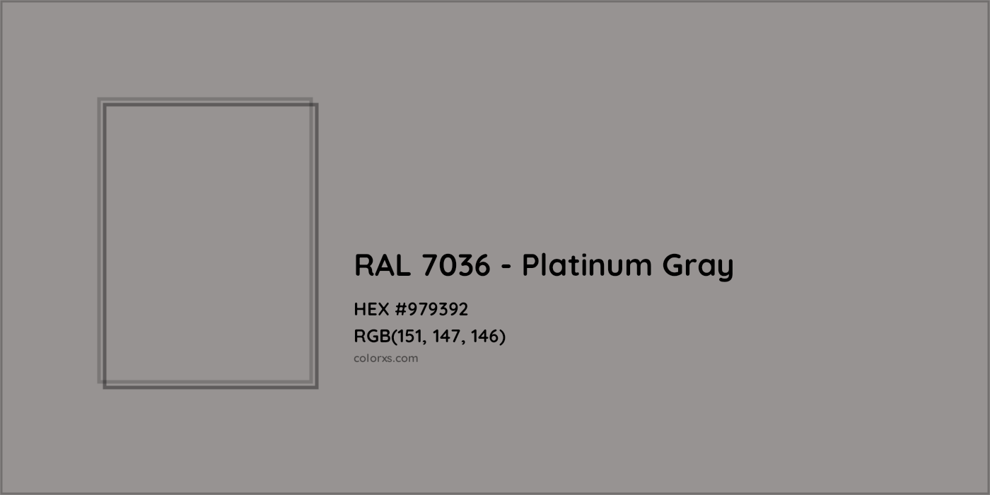 HEX #979392 RAL 7036 - Platinum Gray CMS RAL Classic - Color Code