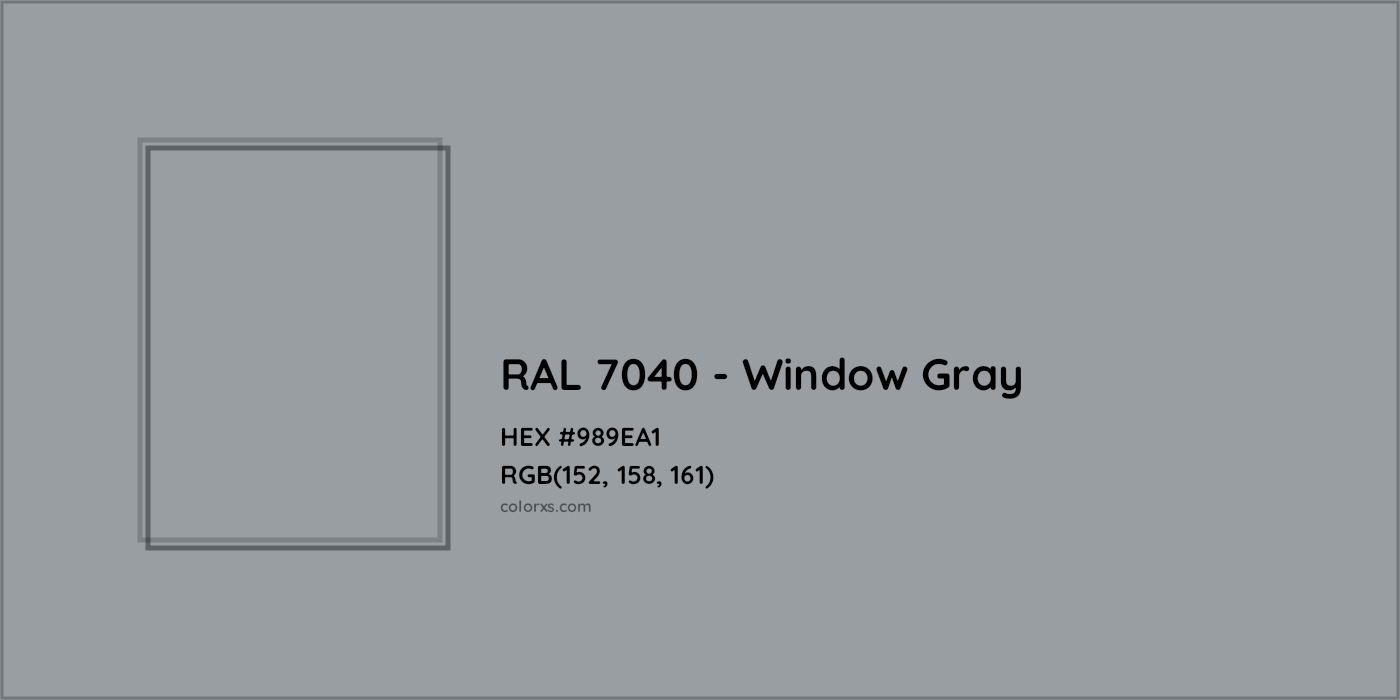 HEX #989EA1 RAL 7040 - Window Gray CMS RAL Classic - Color Code