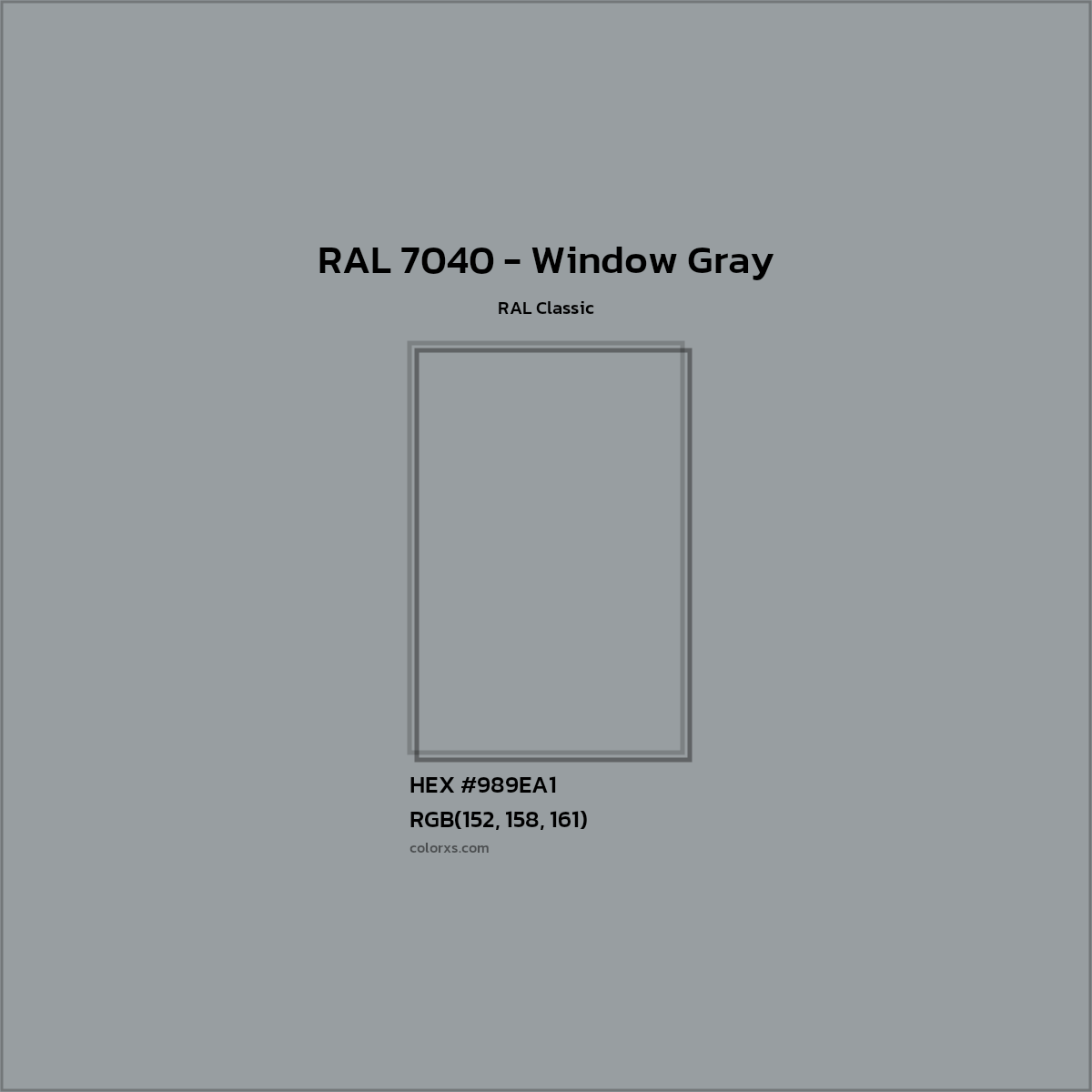 HEX #989EA1 RAL 7040 - Window Gray CMS RAL Classic - Color Code