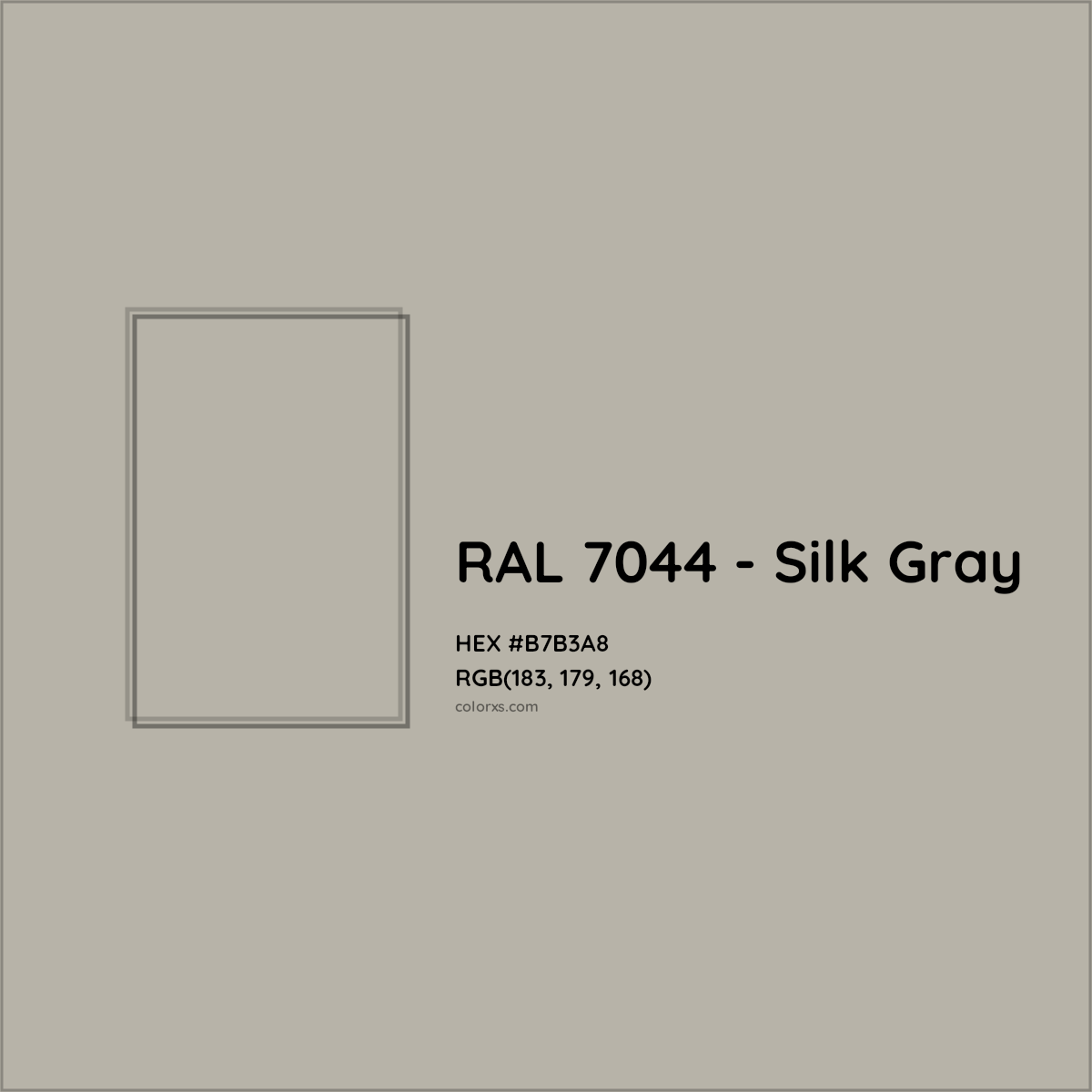 HEX #B7B3A8 RAL 7044 - Silk Gray CMS RAL Classic - Color Code